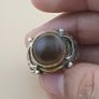 Natural Sulemani Eye Agate Gemstone Ring Antique Brass Silver Design# 169 Image 3
