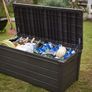 Brightwood 454L Outdoor 60% recycled Garden Furniture Storage Box Brown Wood Panel Effect Fade Free All Weather Resistant Safe and Secure Zero Image 6