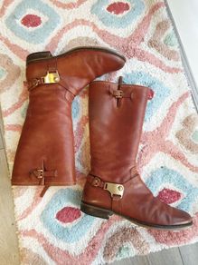 Ecco Leather Boots Size Uk 6 ( Eu 39)