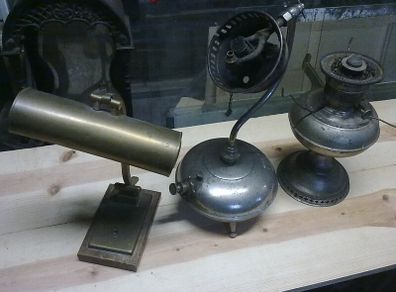 3 old lamps for spares or restoration