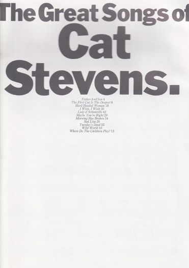 Cat Stevens The Great Songs Of Song Album 1984