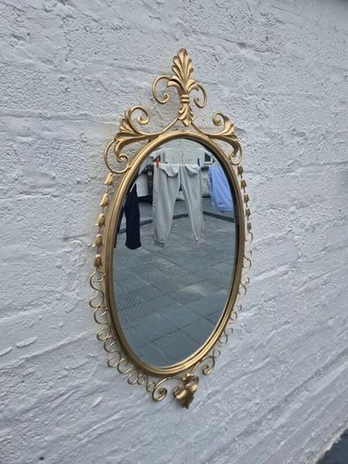 A Mirror Large heavy Vintage Rococo design filly bevelled oval Mirror