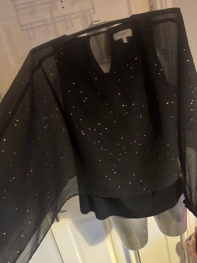 Coast black / pink details cape blouse size UK14 EU42 Perfect condition Postage included