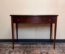 Antique Mahogany Bow Fronted Three Drawer Side or Console Table