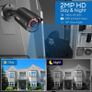 (2 FOR 1) 2 Pack 1080P Security Camera Outdoor with 80ft Night Vision, IP66 Weatherproof, Motion Detection, CCTV Surveillance Image 3