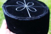 Vintage Black Velvet Rufaiyyah Hat, a type of Kufi Cap