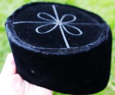 Vintage Black Velvet Rufaiyyah Hat, a type of Kufi Cap