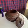 vintage  hand carved ebony wood spice bowl. Image 2