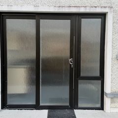 Frosted double doors