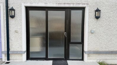 Frosted double doors