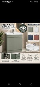 Deann 500 floor standing unit and basin multiple colours