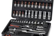 NEW SALE | 53-Piece 1/4" Socket Set,Driver Bits Metric Tool Set,72 Teeth Quick Release Ratchet Wrench Set with Flexible Extension Rods,S2 Screwdriver Bit,CRV Sockets/Deep Sockets,Tool for Car Bicycle Repair&amp;DIY