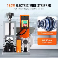 New Electric Wire Stripping Machine 1.5-25mm Cable Stripper 180W 60ft/min 3 Feeding Holes Wire Peeler Scrap Copper Recycle 220v