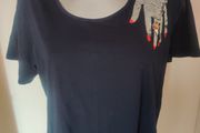 YouYou navy sequin stretchy top size UK16 EU44 Postage included
