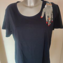 YouYou navy sequin stretchy top size UK16 EU44 Postage included