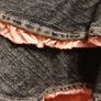 Denim Skirt, Pumpkin Patch, ruffled edge, pale pink ribbon Age 8 Image 2