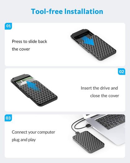ORICO USB 3.0 (UASP) 5Gbps to SATA 2.5" HDD/SSD Enclosure with Auto Sleep Mode (Brand New/Warranty)