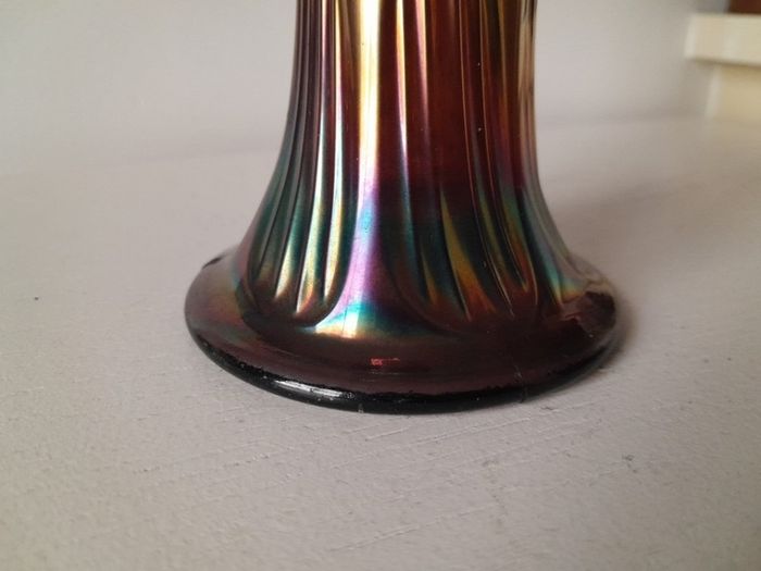 Vintage Fenton Carnival Ribbed Vase