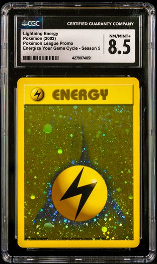 Lightning Energy CGC 8.5 NM-Mint+ Graded Energize Your Game Cycle Holo Rare Graded Pokemon Card League Promo Season 5 2002 Vintage