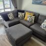 Grey Corner Sofa with Footrest Image 2