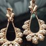 Gorgeous AB Dangle Aurora Borealis Iridescent Crystal Gold Chandelier Earrings. Image 3