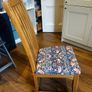 Solid oak dining table & 6 reupholstered dining chairs Image 6