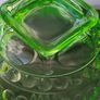 Antique 20th Century Green Uranium Glass Inverted Thistle Bowl UV Reactive  Description Image 4