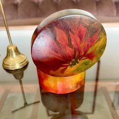 Vintage German Wooden Hand Painted Lacquered Jewellery Trinket Box Ring Box