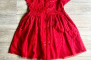 M&amp;S red tulle dress 3/4y