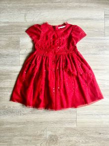 M&s red tulle dress 3-4y