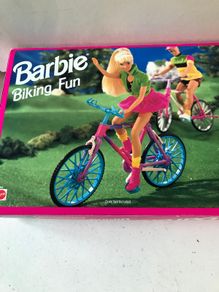 Vintage Mattel 1995 Barbie Doll Biking Fun Bike