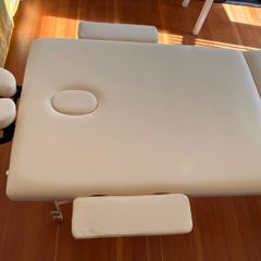2 Section Wooden Massage Table (Cream) Large
