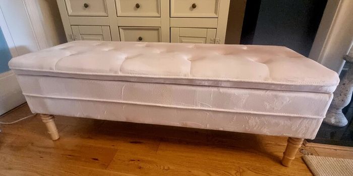 Blush pink velvet blanket box