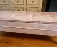 Blush pink velvet blanket box