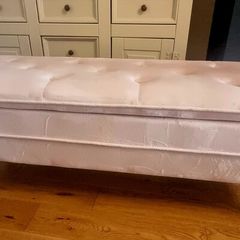 Blush pink velvet blanket box