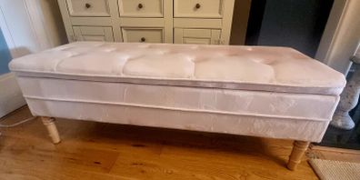 Blush pink velvet blanket box