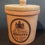 Fabulous Retro Vintage Large Mr. Brannams Celebrated Devon Terracotta Biscuit Holder with Cork Lid in Excellent Condition Image 3