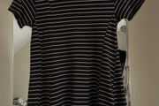 Black and white striped peplum T-shirt Xs or dress for small girl