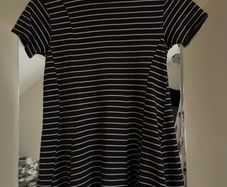 Black and white striped peplum T-shirt Xs or dress for small girl
