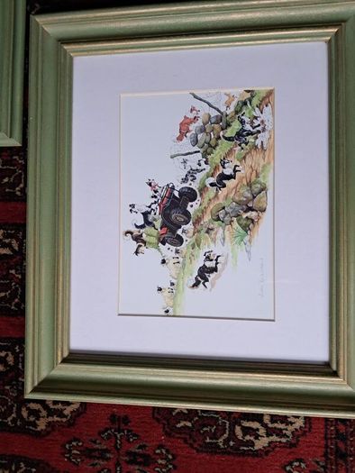 Beautiful Set of 3 Framed "Country Comicals" Prints by Linda Birkinshaw