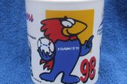 FRANCE 98 (16th FIFA World Cup) - an official merchandise/souvenir mug for the 1998 soccer World Cup