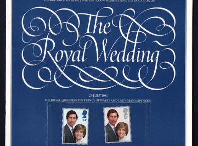 1981 Great Britain The Briting Post Office Souvenir Commemorative the Occasion of The ROyal Wedding of His HRH The Prince of Wales and Lady Diana Spencer 12-page book