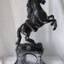 Antique French ornate Horse statue clock quartz movement Image 8