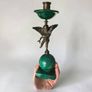 Antique Italian Alabaster and bronze candleholder Image 4