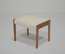 Vintage Studio Donegal Tweed and Oak Stool, 1960s.