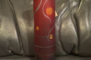 Signed Vase Czech Glass Art Miracle Studio Red And Black 7,5 inch Vase