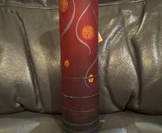 Signed Vase Czech Glass Art Miracle Studio Red And Black 7,5 inch Vase