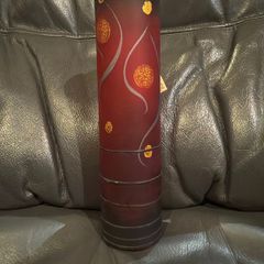 Signed Vase Czech Glass Art Miracle Studio Red And Black 7,5 inch Vase