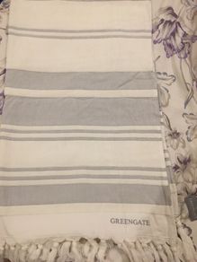 NEW Classic white & grey throw by Greengate