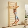 Swedish Ladder Wall Gym, 10-Level Solid Wood Indoor Jungle Gym, 220lbs Loading Indoor Playground Climbing Ladder for Kid Adults, Gymnastic Stall Bars with Pull-Up Bar - Ideal Gift for Boys Girls Image 7